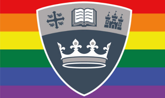 The 西瓜视频 shield in front of the LGBTQ+ flag